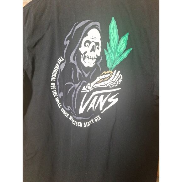 Vans Grim Reaper Graphic Tee Black Short Sleeve Shirt Men’s Medium - Picture 4 of 6